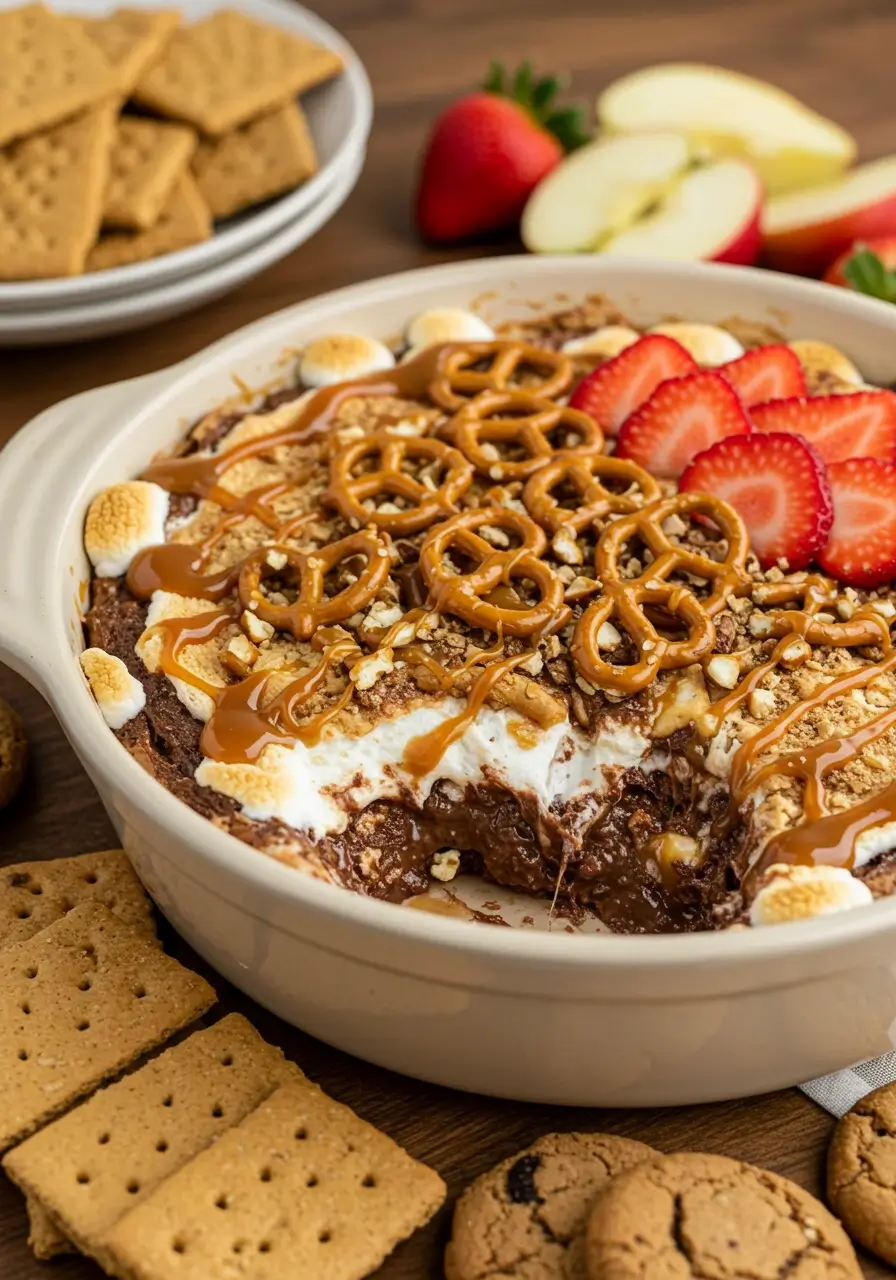 S'mores Dip Variations: Sweet & Salty Add-Ins You'll Love 2 No-bake s’mores dip variations with pretzels and strawberries