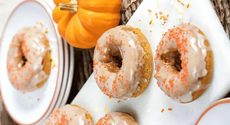 Baked Pumpkin Spice Donuts with Vanilla Glaze
