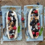 Banana Split Breakfast Bar with Yogurt and Berries