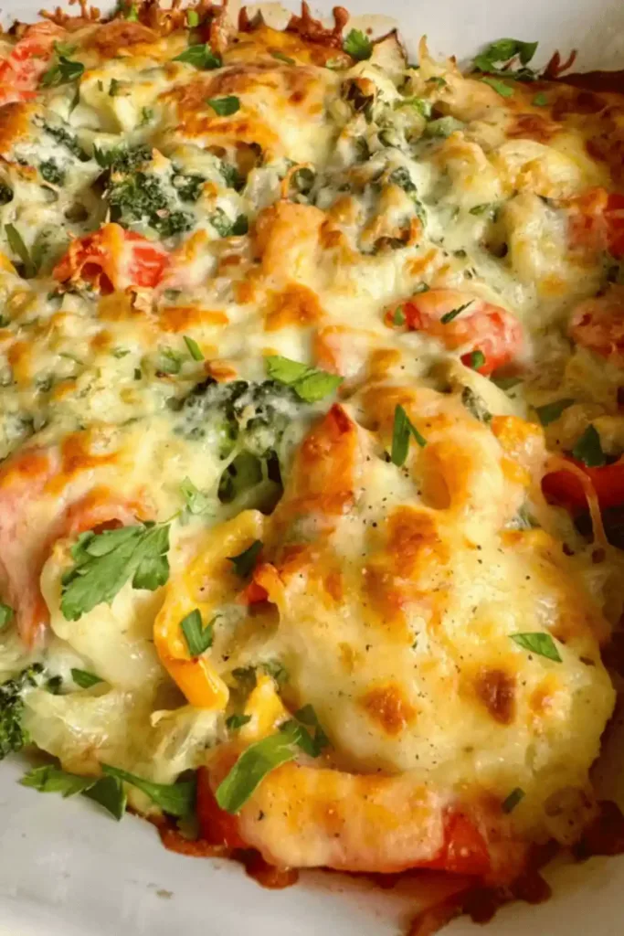 Creating the creamy batter for the vegetable bake 