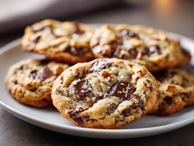 Homemade Laura Bush’s Cowboy Cookies stacked on a cooling rack with chocolate chips and oats.
