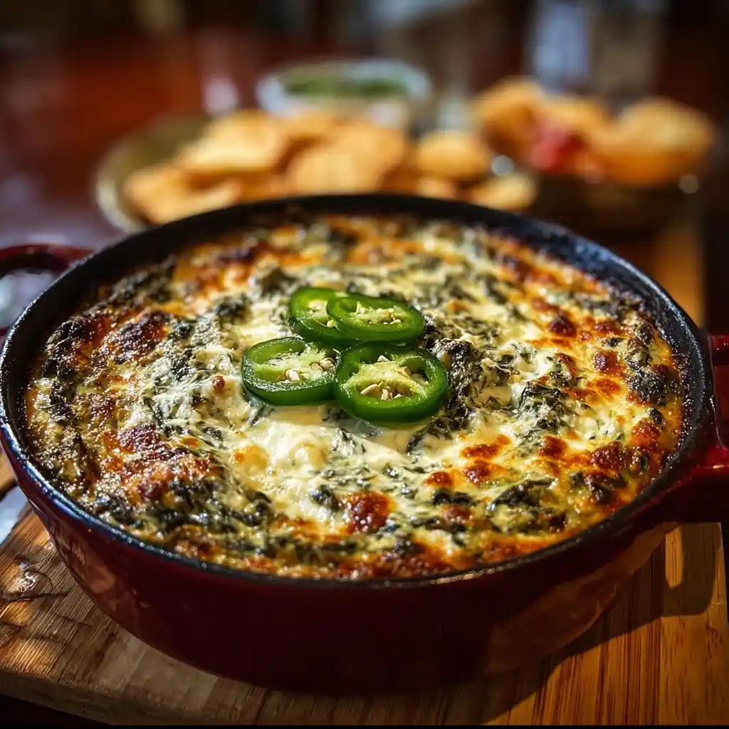 Baked Jalapeno Spinach Dip recipe