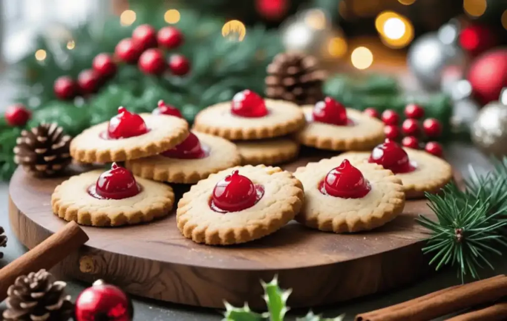 Christmas Maraschino Cherry Shortbread Cookies 1