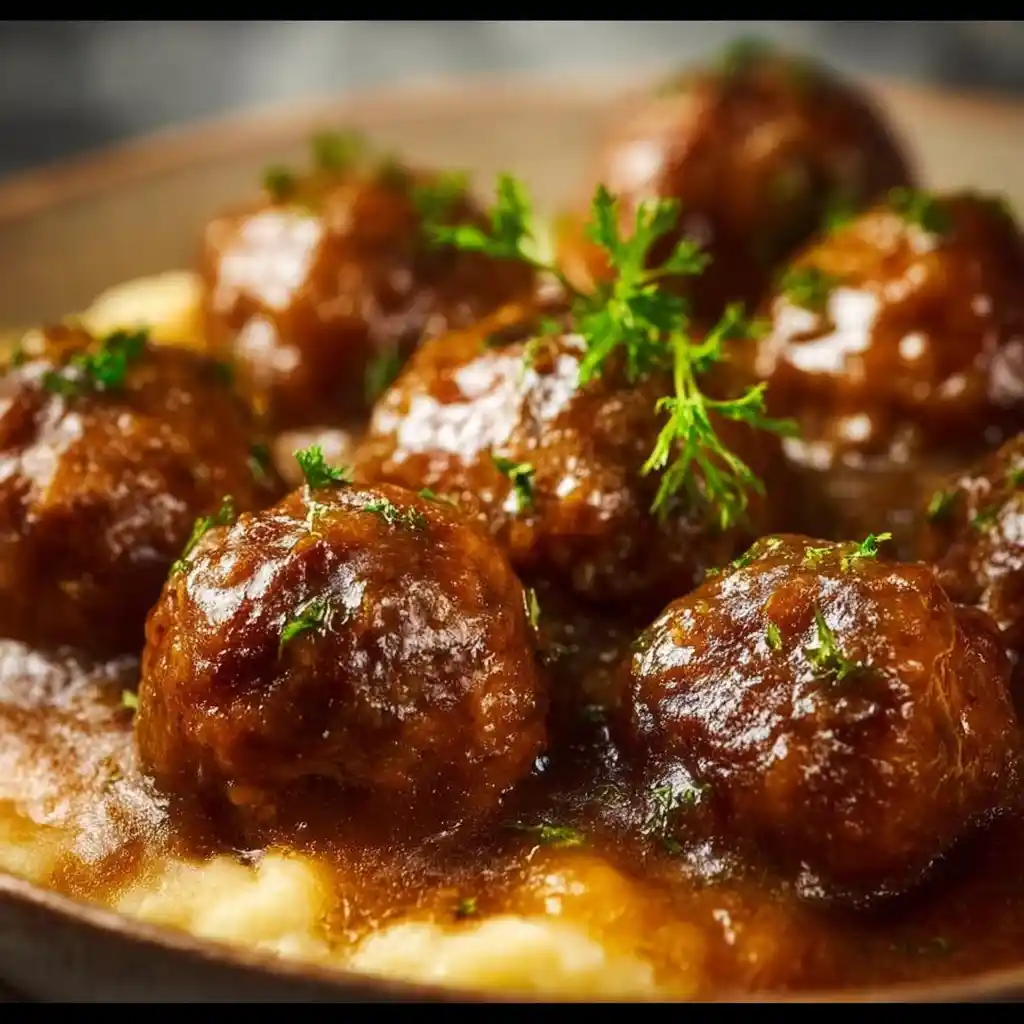 Cooker Meatballs and Gravy recipe