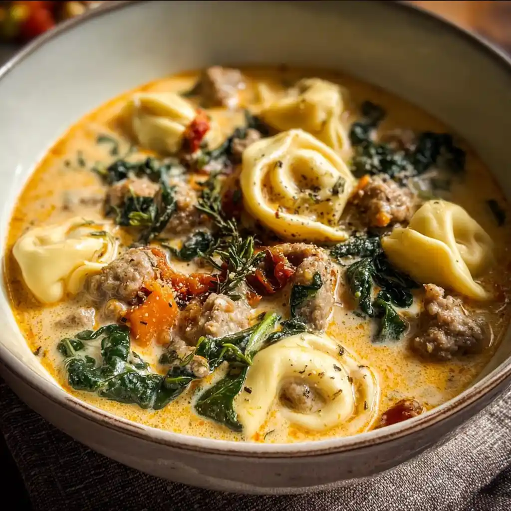Creamy Sausage Tortellini Soup recipe