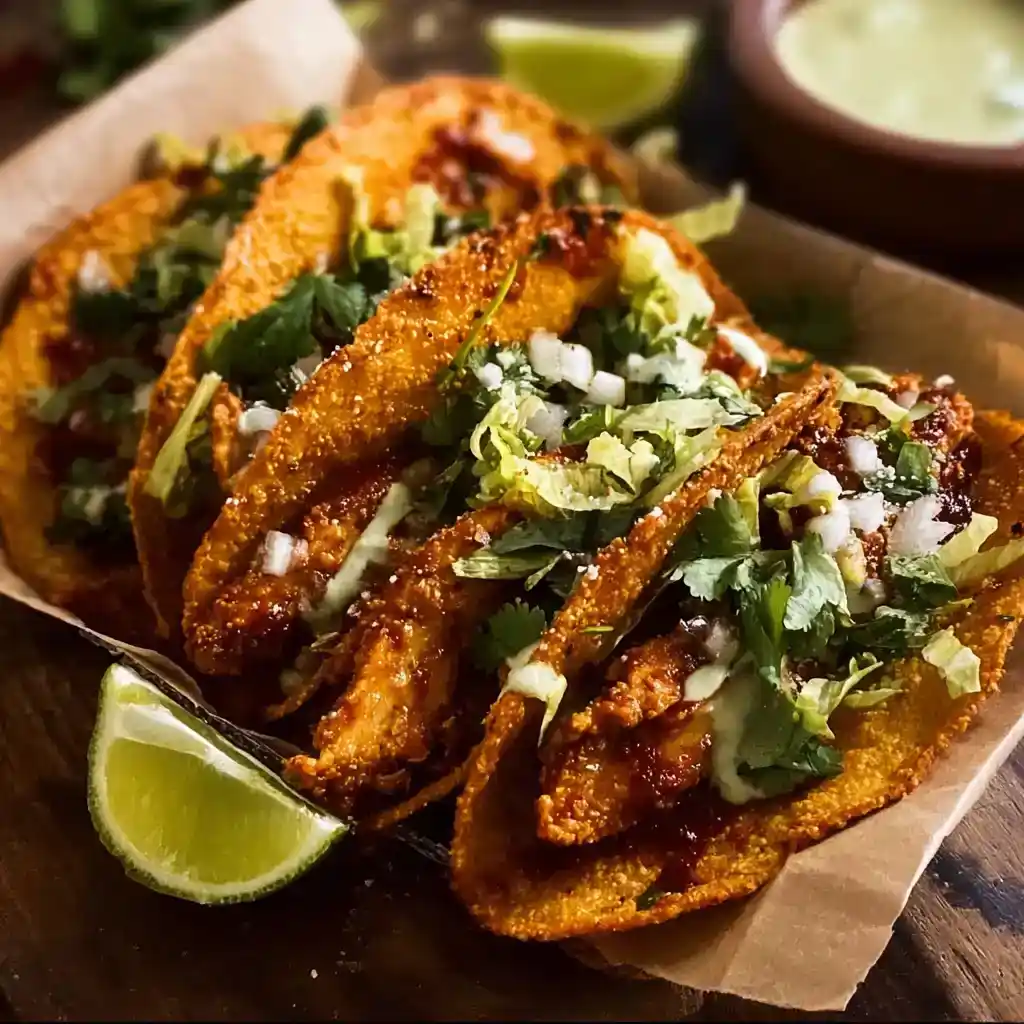 Crispy Baked Chicken Tacos recipe