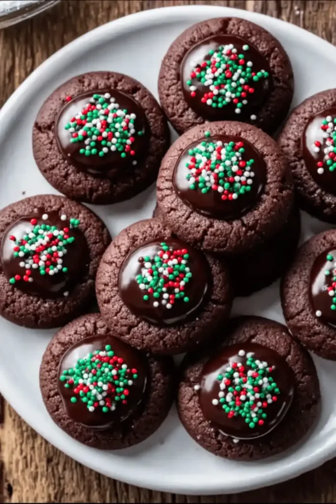 Easy Chocolate Thumbprint Cookies 