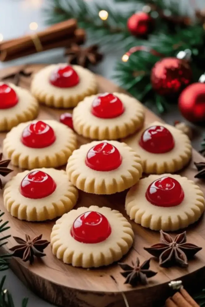 Maraschino Cherry Shortbread Cookies 1