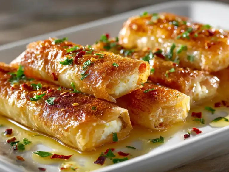 Discover the Irresistible Oven Fried Feta Rolls with Chili Honey