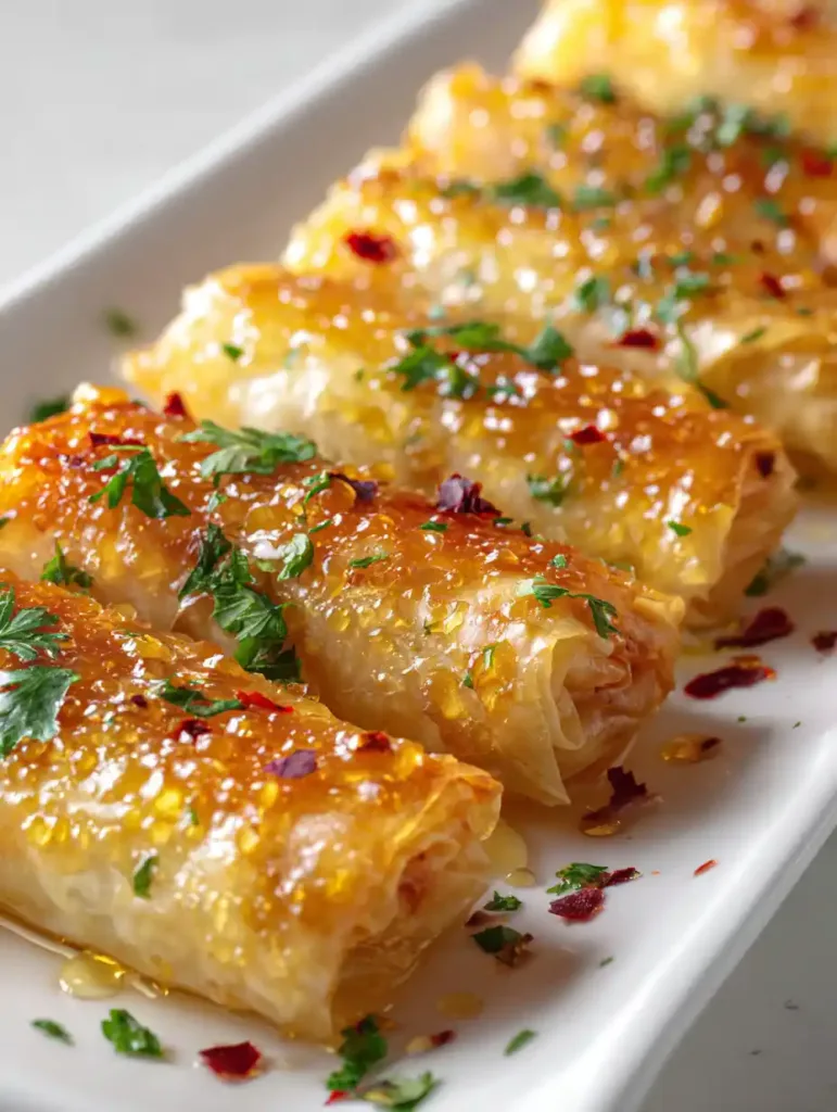 Oven Fried Feta Rolls with Chili Honey 1