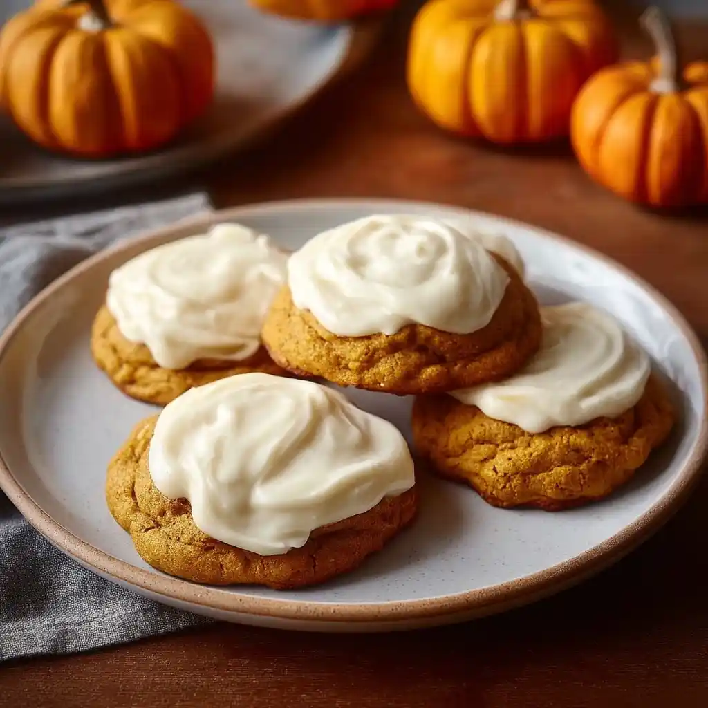 Pumpkin Cookies with Cream Cheese