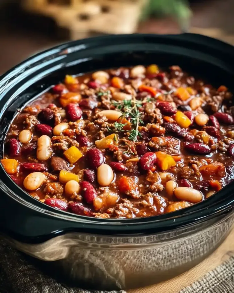 Slow Cooker Cowboy Beans