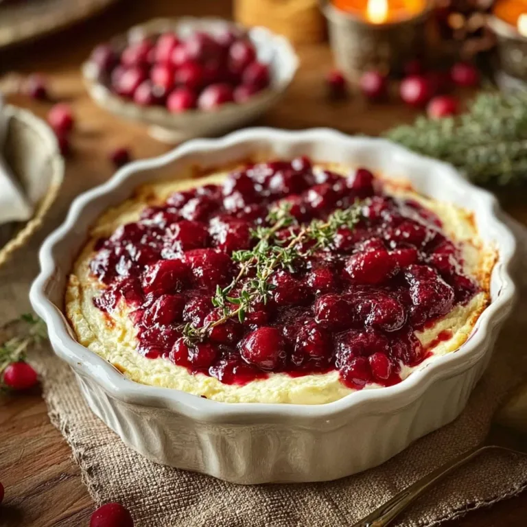 Cranberry sauce cream cheese dip served with crackers and festive decorations