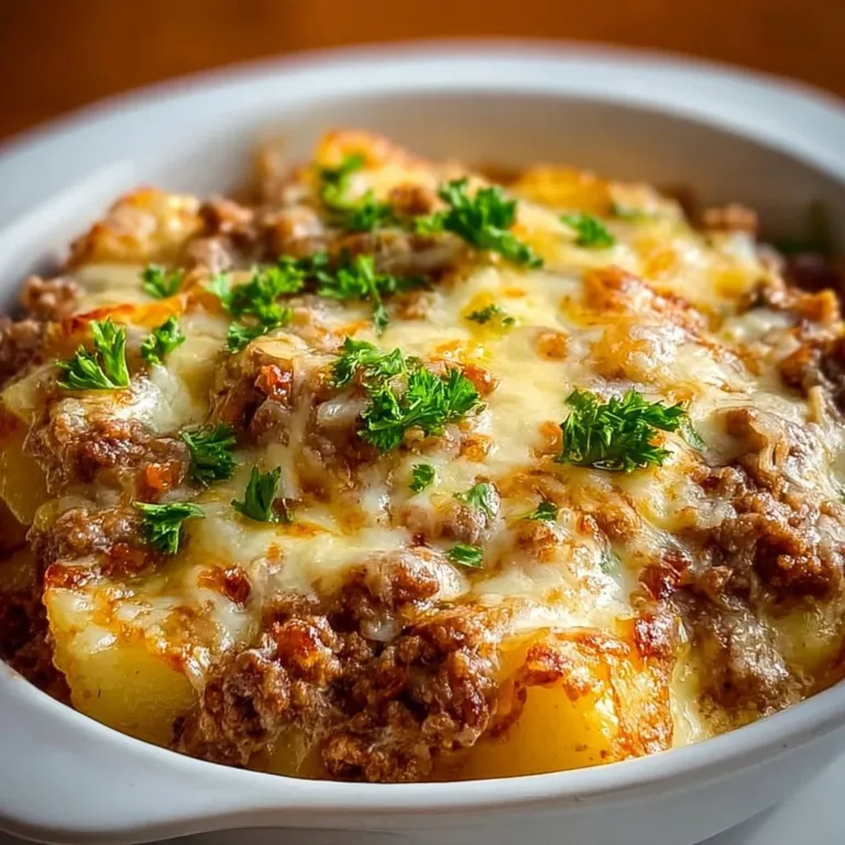 Easy Hobo Casserole in a serving dish, perfect budget-friendly comfort food.