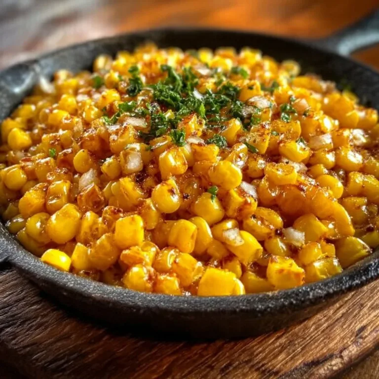 Delicious honey butter skillet corn served in a skillet