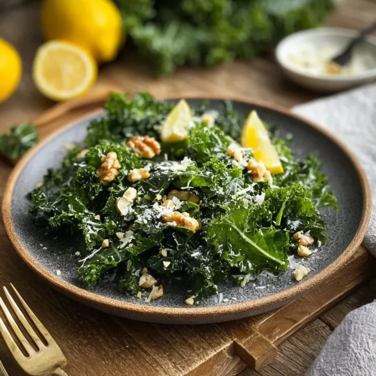 Bowl of Lemon Kale Salad with fresh ingredients and vibrant colors