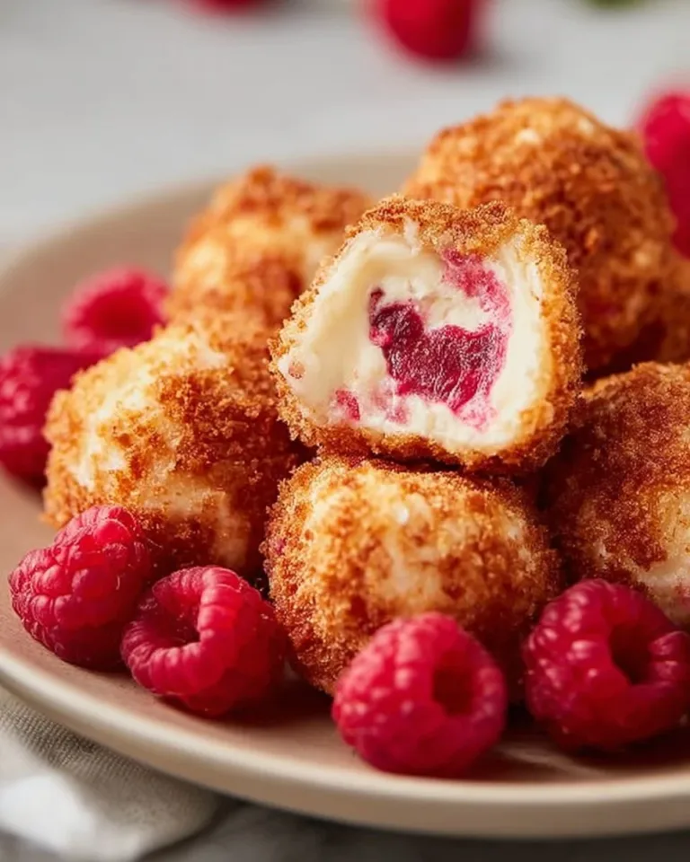 Delicious raspberry cheesecake bites topped with fresh raspberries.