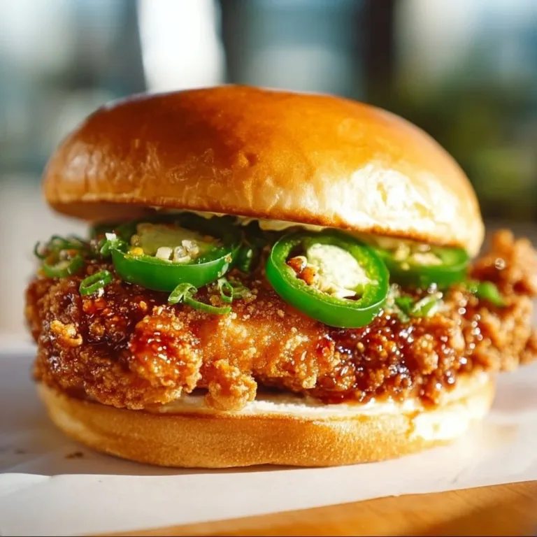 Sweet and spicy jalapeno honey chicken sandwich with crispy fried chicken