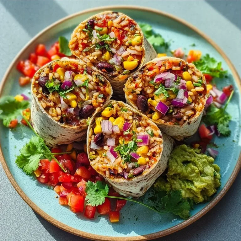 Delicious Vegan Burrito Wraps with fresh vegetables and spices