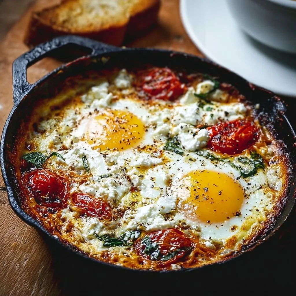 Wholesome and Flavorful Baked Feta Eggs Recipe