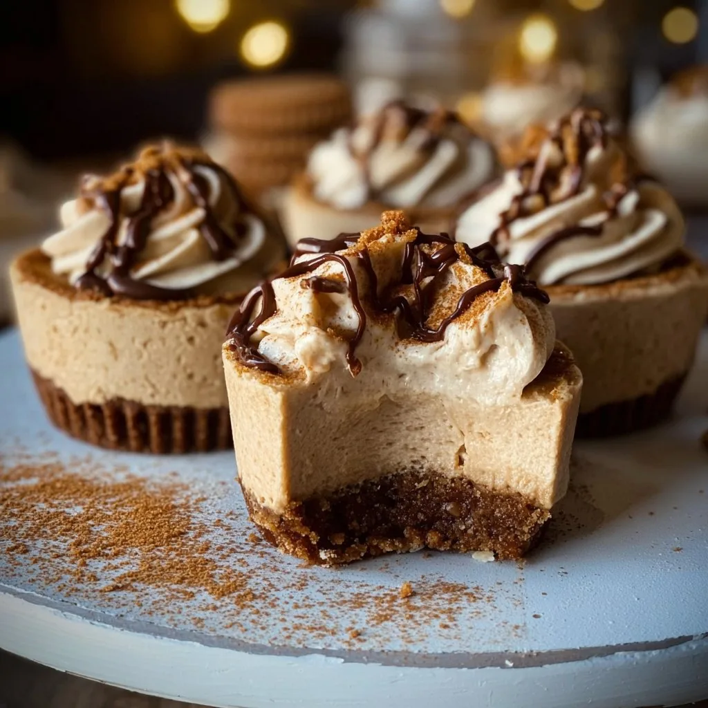 No-Bake Mini Biscoff Cheesecakes