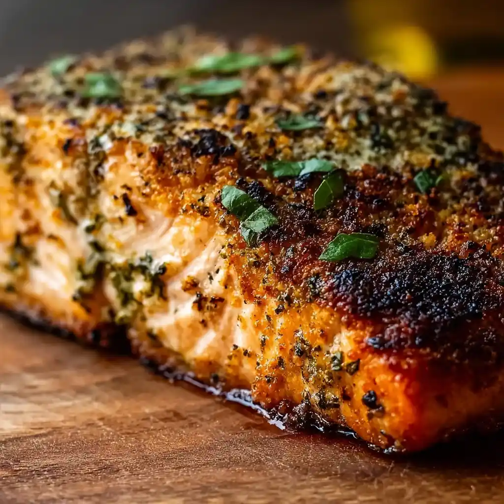Basil Air Fryer Salmon quick recipe