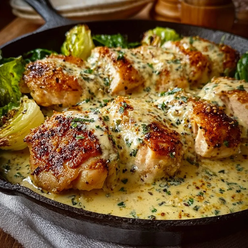 Baked Caesar Chicken with Creamy Parmesan Sauce Bliss