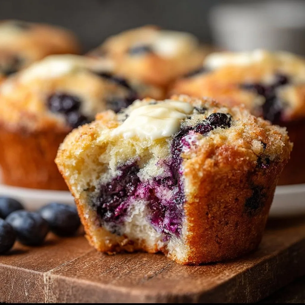 Blueberry Cream Cheese Protein Muffins