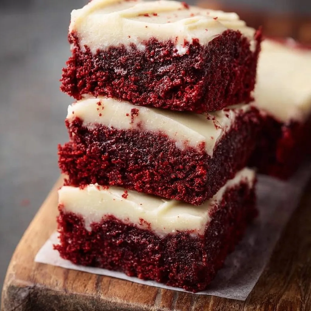 Red Velvet Brownies with Cream Cheese Frosting