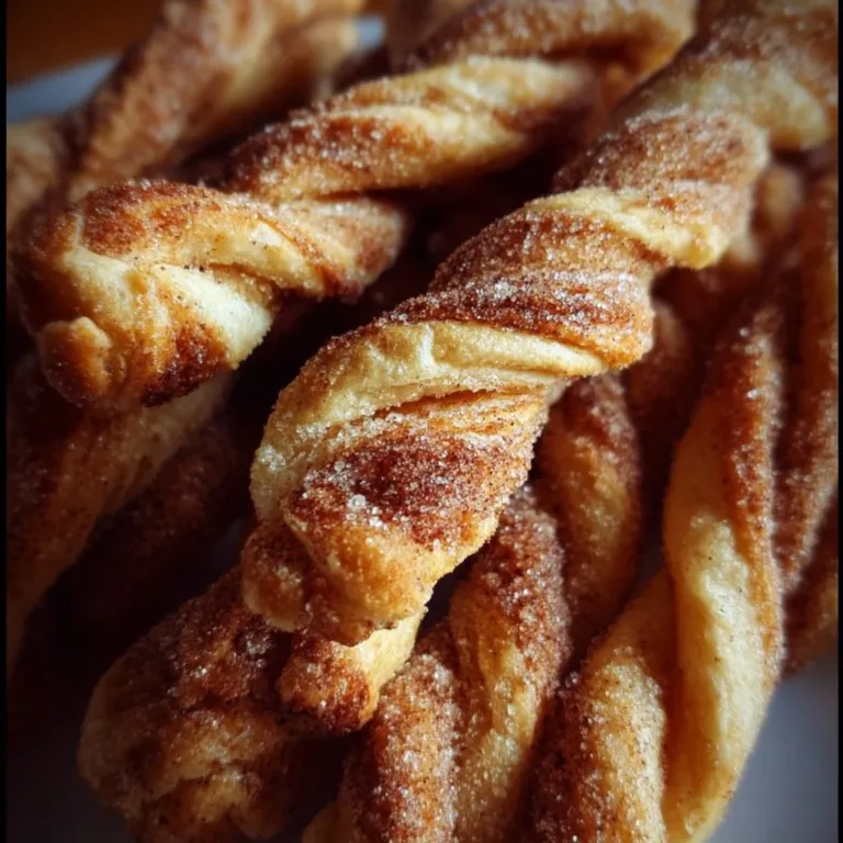 Freshly baked cinnamon sugar twists on a plate