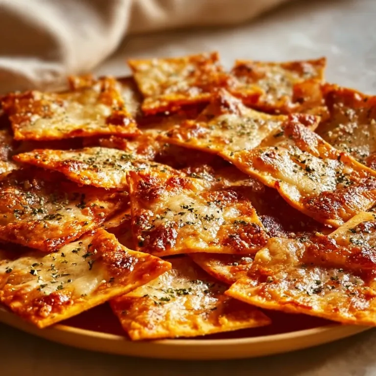 Delicious crispy pizza chips served in a bowl, perfect for snacking.