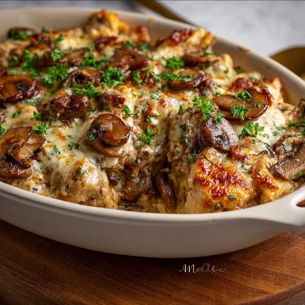 Keto Chicken Mushroom Casserole