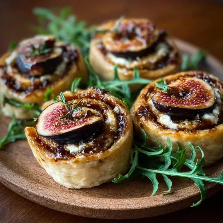 Delicious fig and goat cheese pinwheels on a serving platter