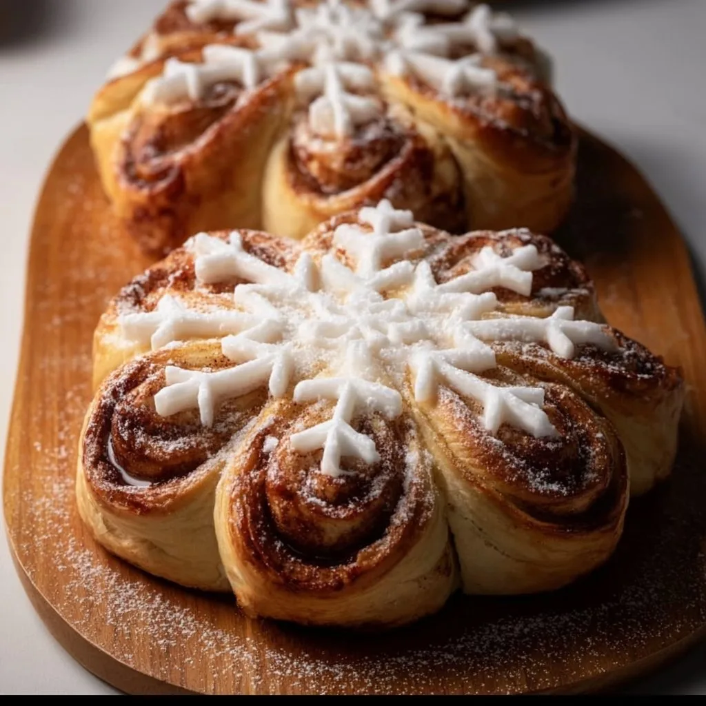 Giant Snowflake Sweet Rolls