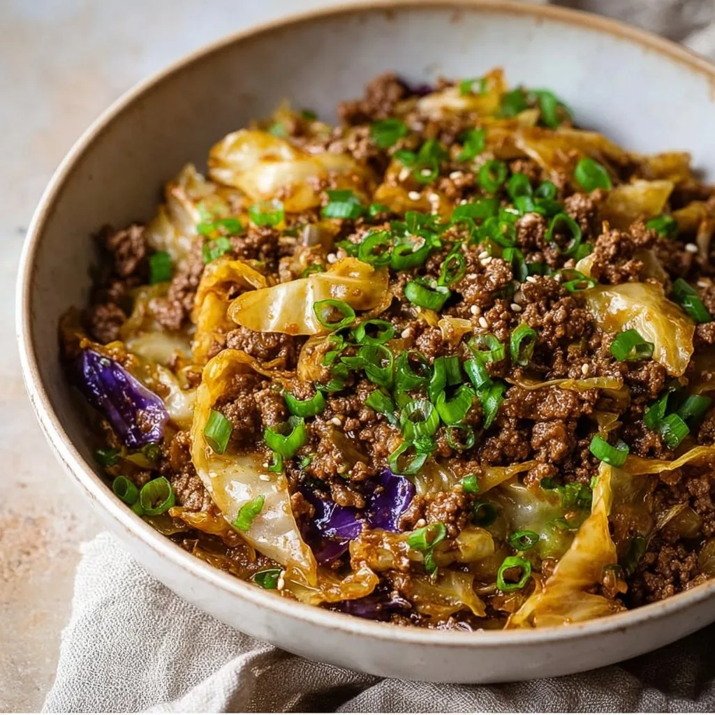 Low Carb Mongolian Ground Beef Cabbage Recipe