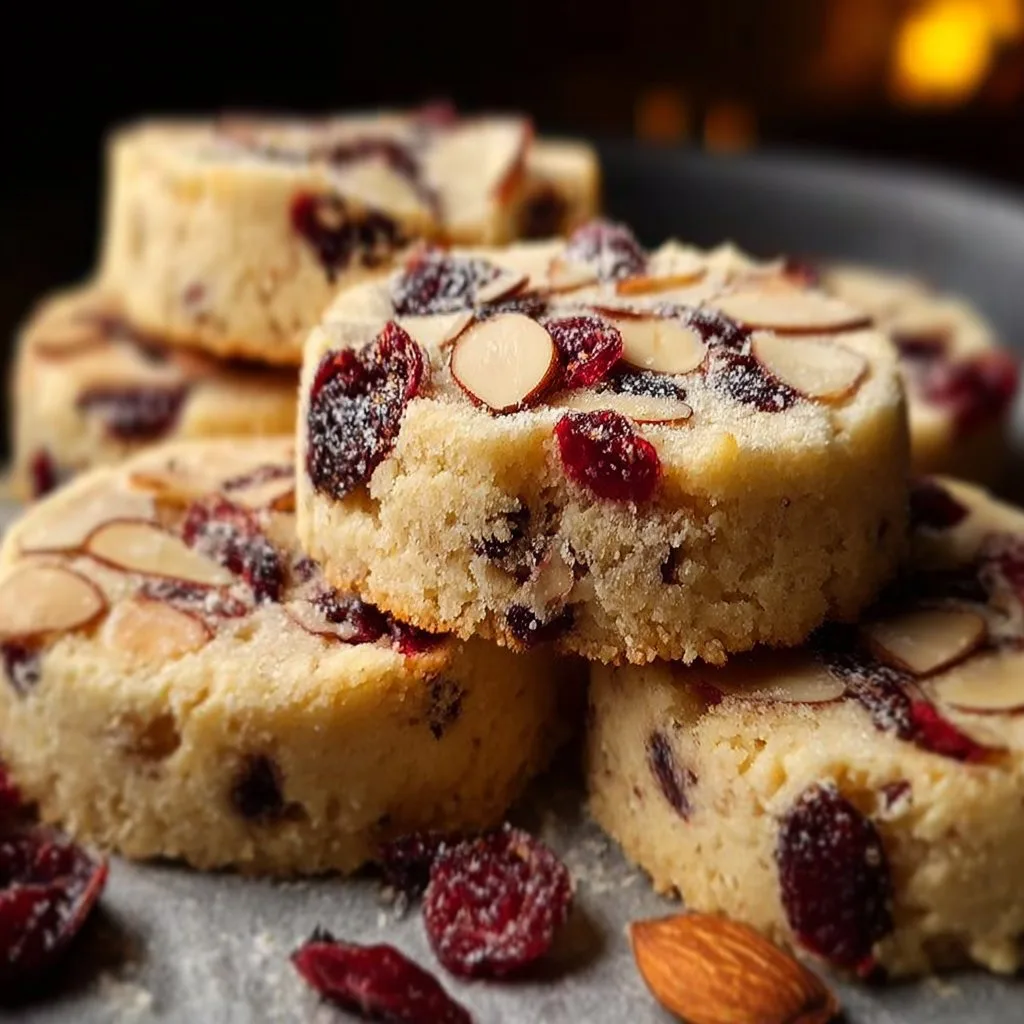 Cranberry Almond Shortbread Cookies