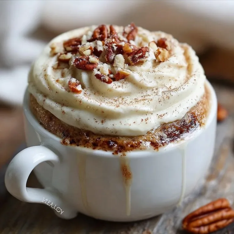 Delicious Keto Cinnamon Roll Mug Cake served in a mug