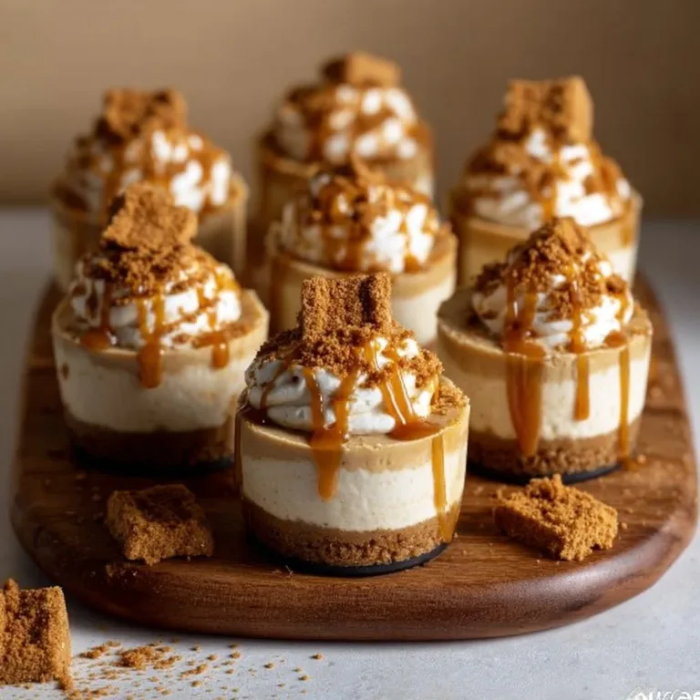Delicious No-Bake Biscoff Cheesecake Cups topped with Biscoff spread