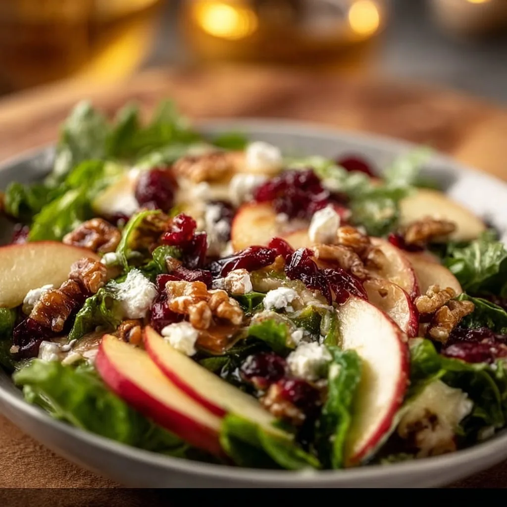 Apple Cranberry Walnut Salad With Goat Cheese