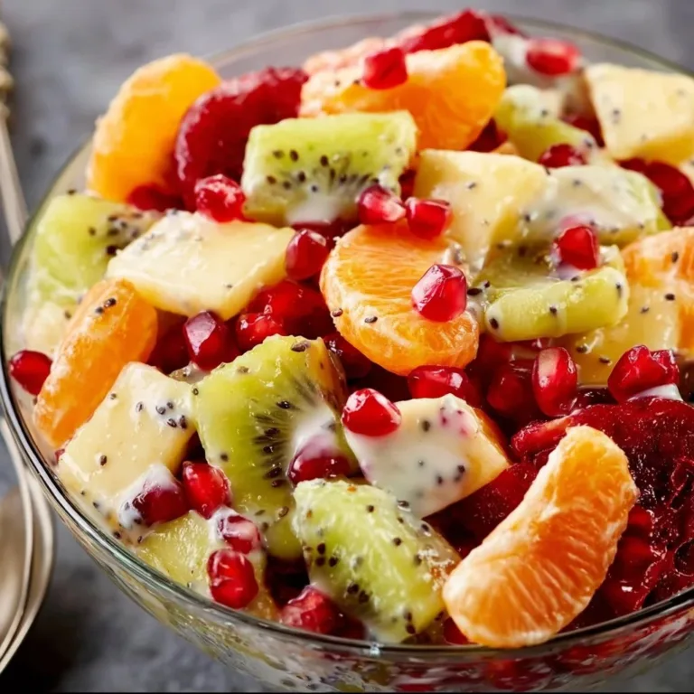Colorful winter fruit salad with seasonal fruits in a bowl