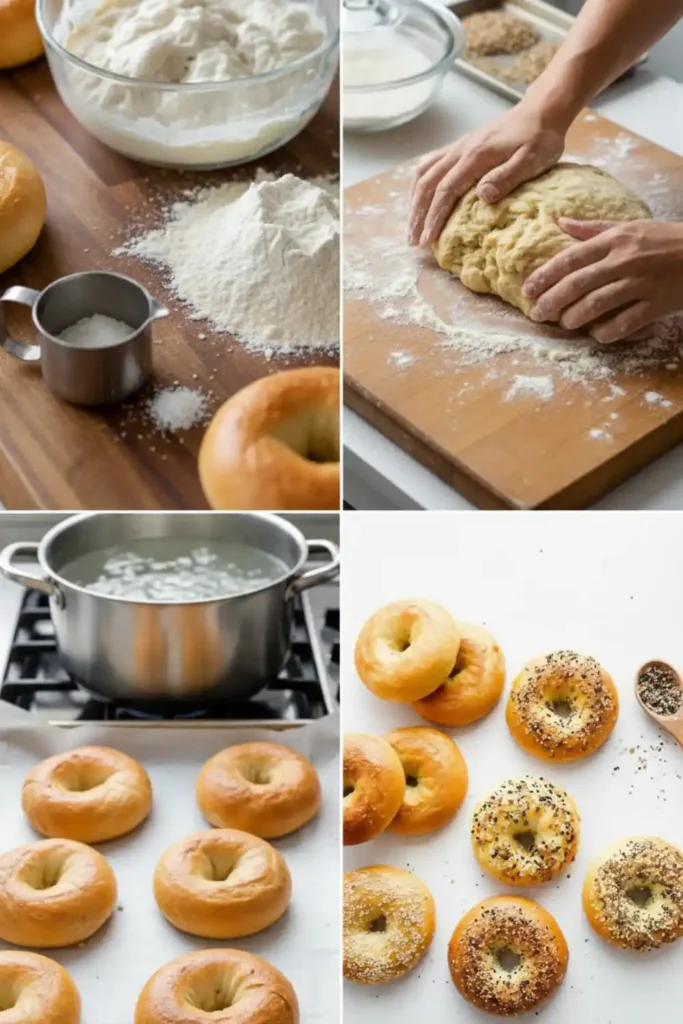 3 Ingredient Air Fryer Bagels steps