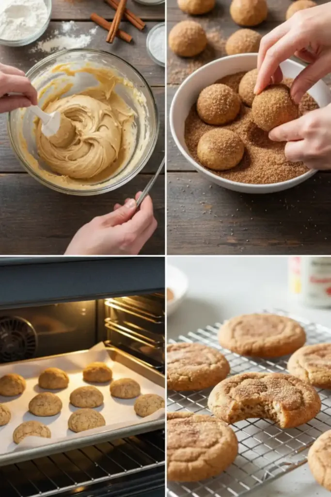 Gluten Free Snickerdoodles steps
