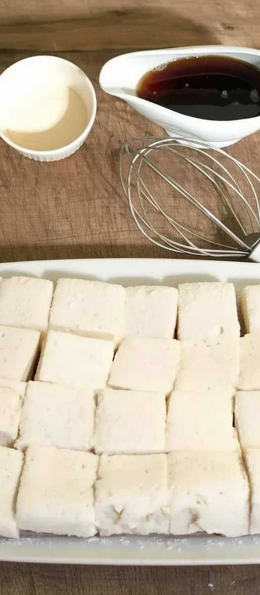 Homemade naturally-sweetened marshmallows on a wooden table