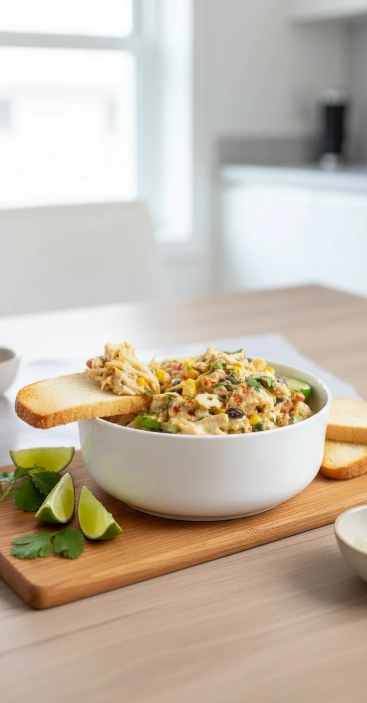 Colorful Southwest Chicken Salad with vegetables and grilled chicken